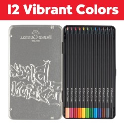 BLACK EDITION 12 CRAYONS COULEURS COLORIS ASSORTIS